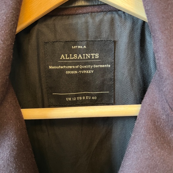 ALL SAINTS -  Leather & Wool Biker Jacket - Picture 2 of 6